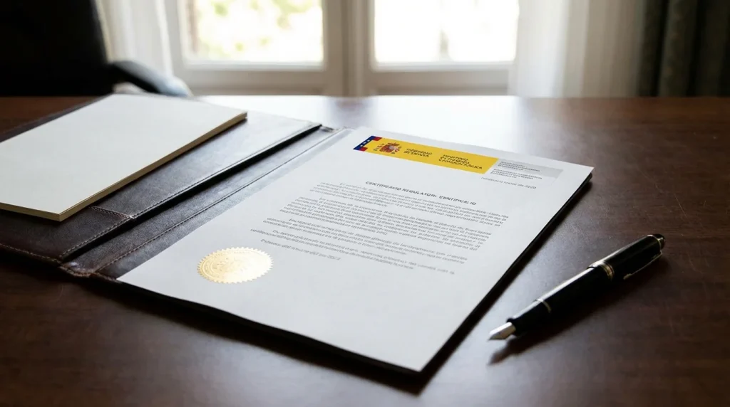 Documento oficial con sello de licencia DGOJ España